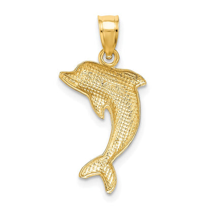 14K Gelbgold Poliert Delfin Charm