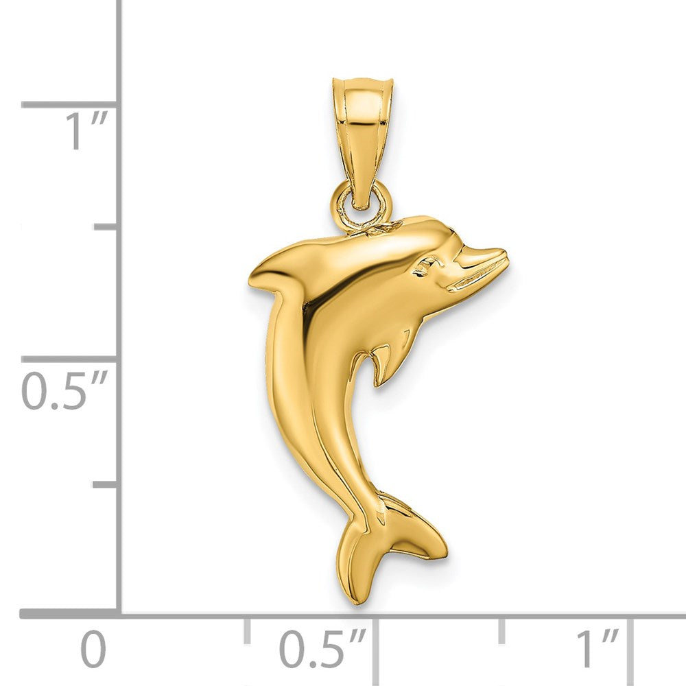 14K Gelbgold Poliert Delfin Charm