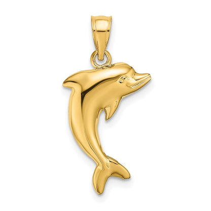 14K Gelbgold Poliert Delfin Charm