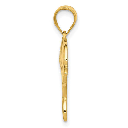14K Gelbgold Filigran Delfin Anhänger