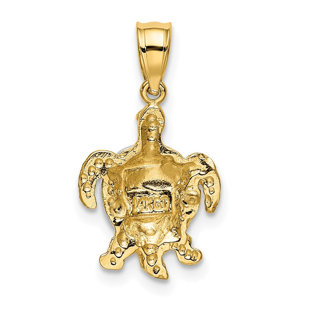 14K Bicolor-Gold Schildkröten-Charm