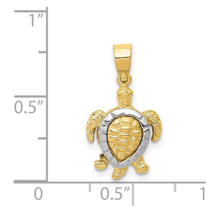14K Bicolor-Gold Schildkröten-Charm