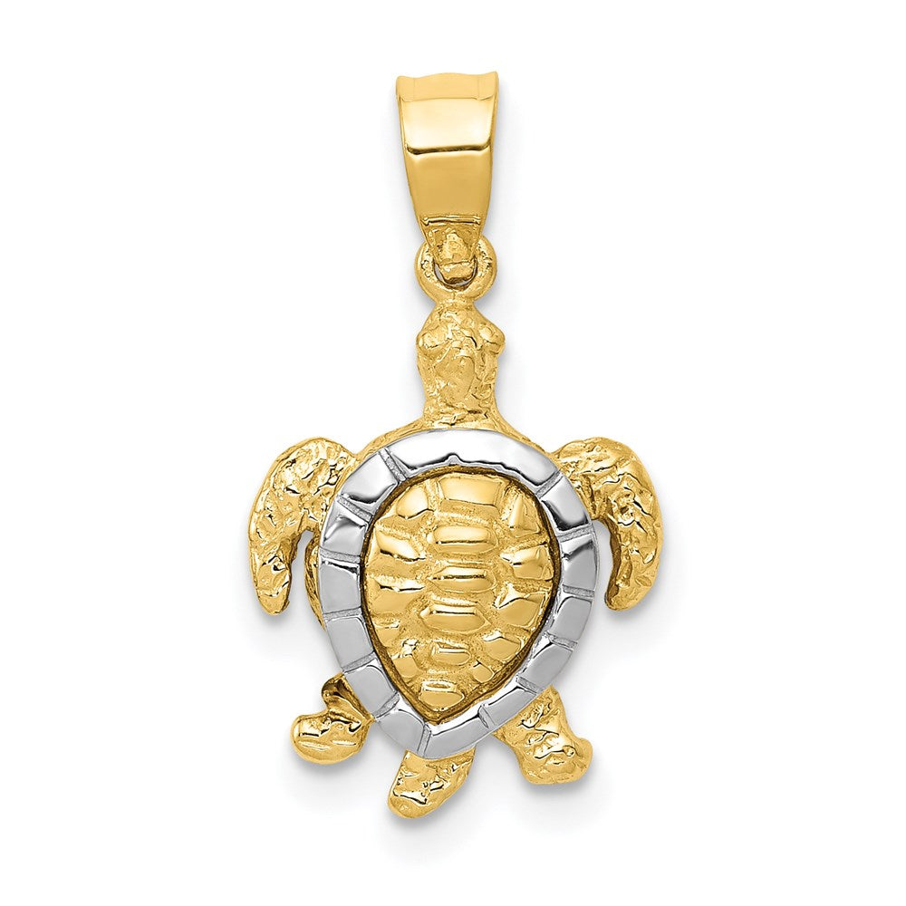 14K Bicolor-Gold Schildkröten-Charm