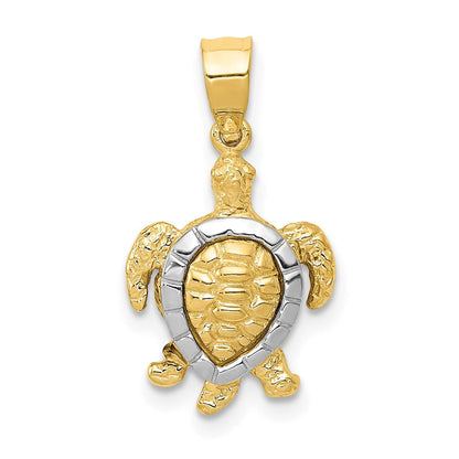 14K Bicolor-Gold Schildkröten-Charm