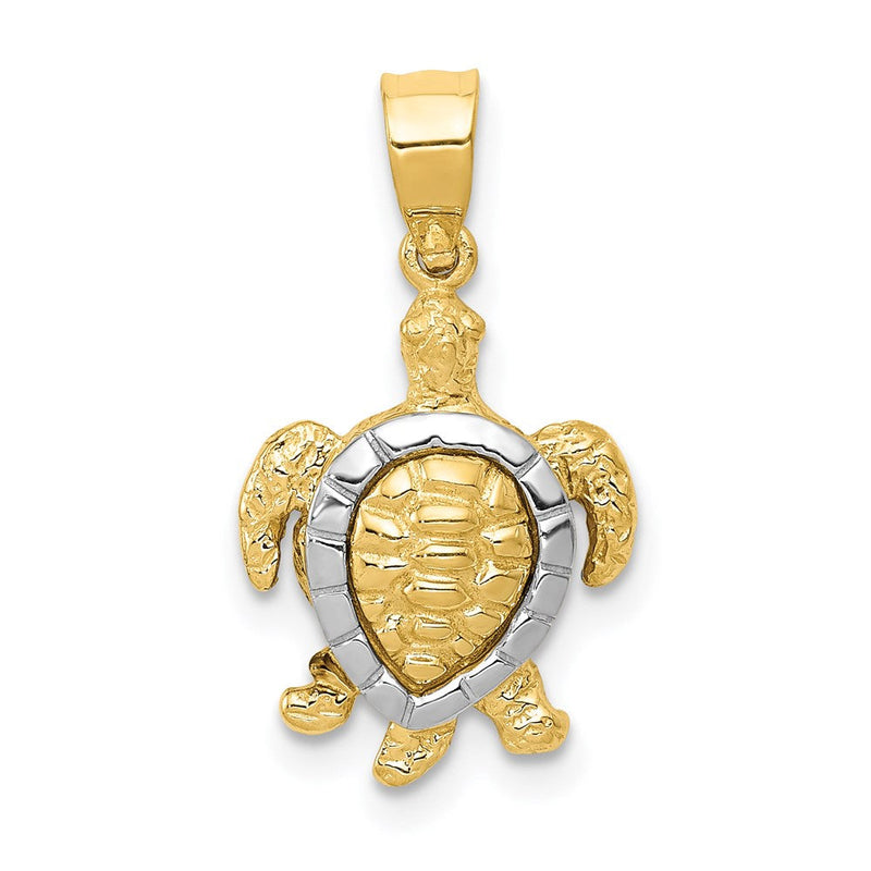14K Bicolor-Gold Schildkröten-Charm