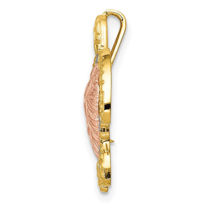 14K Bicolor-Gold mit Weißrhodium Schildkröten-Gleitanhänger