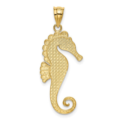 14K Gelbgold & Rhodium mit Rhodium Seepferdchen-Charm