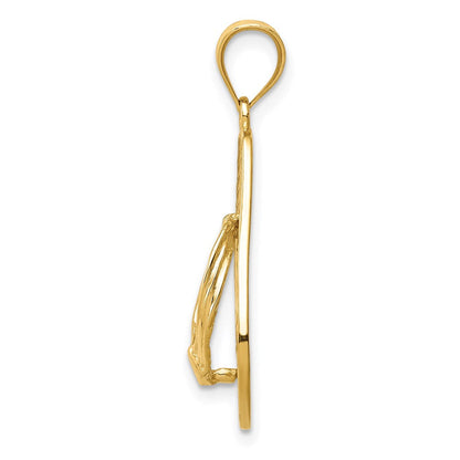 14K Gelbgold Netz Flip Flop Anhänger