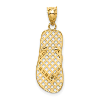 14K Gelbgold Netz Flip Flop Anhänger