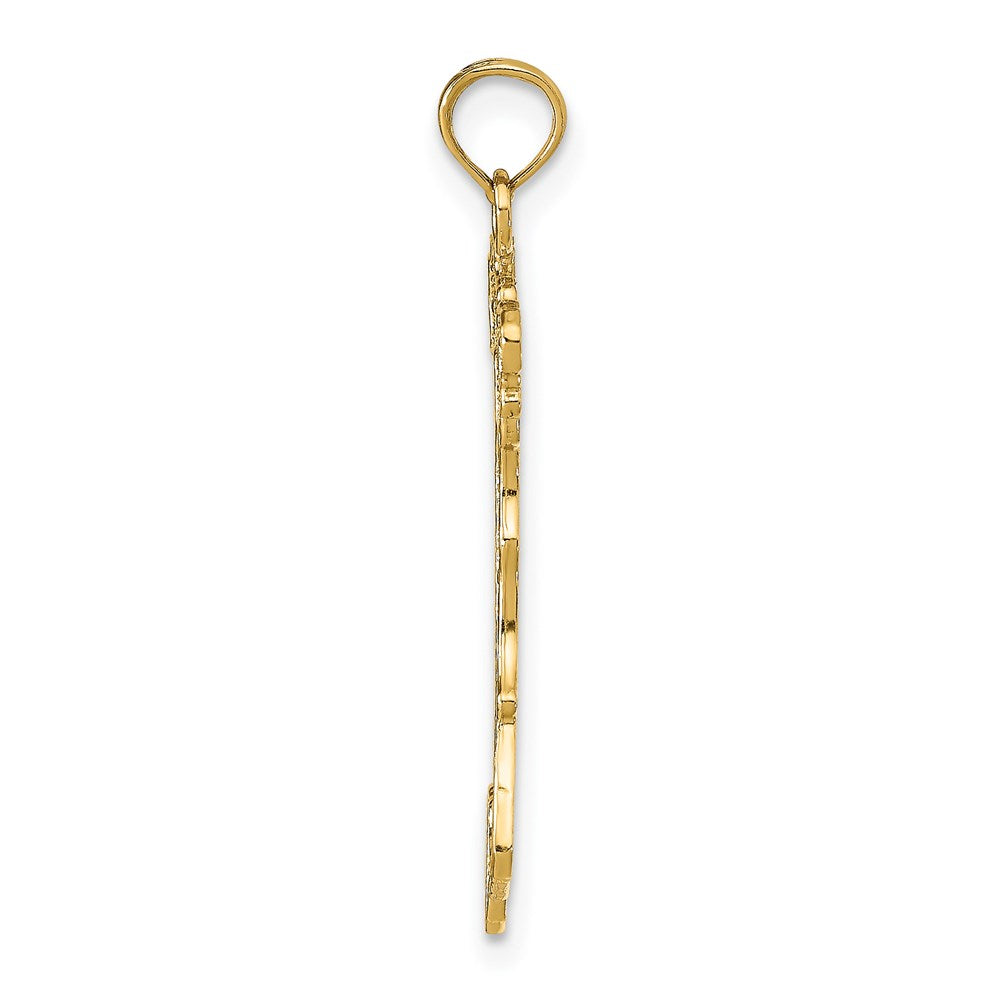 14K Gelbgold Karte mit Italy Charm
