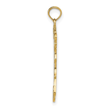 14K Gelbgold Karte mit Italy Charm