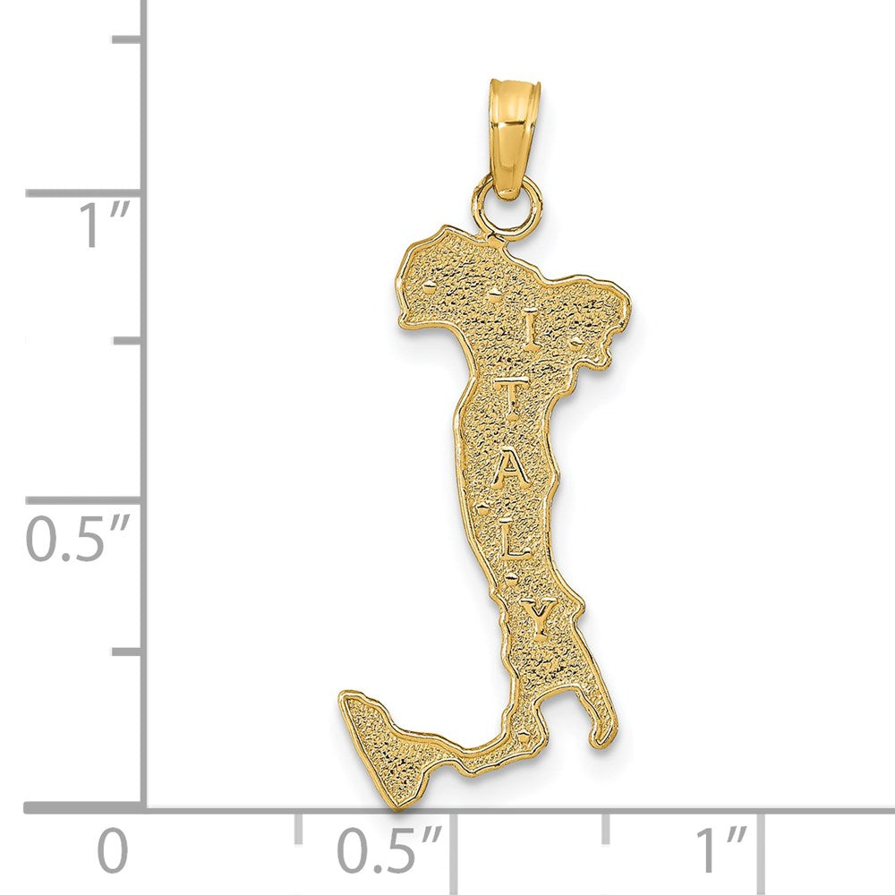 14K Gelbgold Karte mit Italy Charm