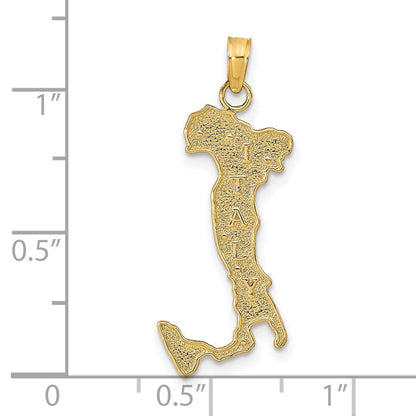 14K Gelbgold Karte mit Italy Charm