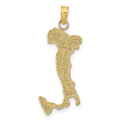 14K Gelbgold Karte mit Italy Charm