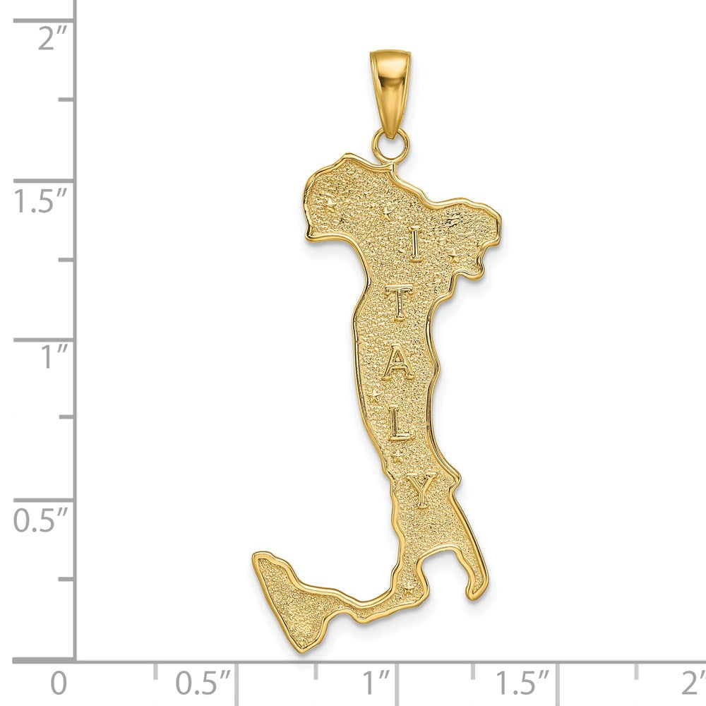 14K Gelbgold Großer Anhänger „Karte von Italien“