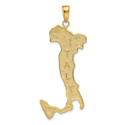 14K Gelbgold Großer Anhänger „Karte von Italien“