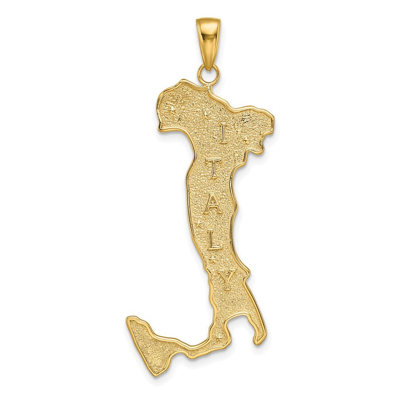 14K Gelbgold Großer Anhänger „Karte von Italien“