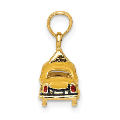 14K Gelbgold 3D-emaillierter TAXI-Anhänger