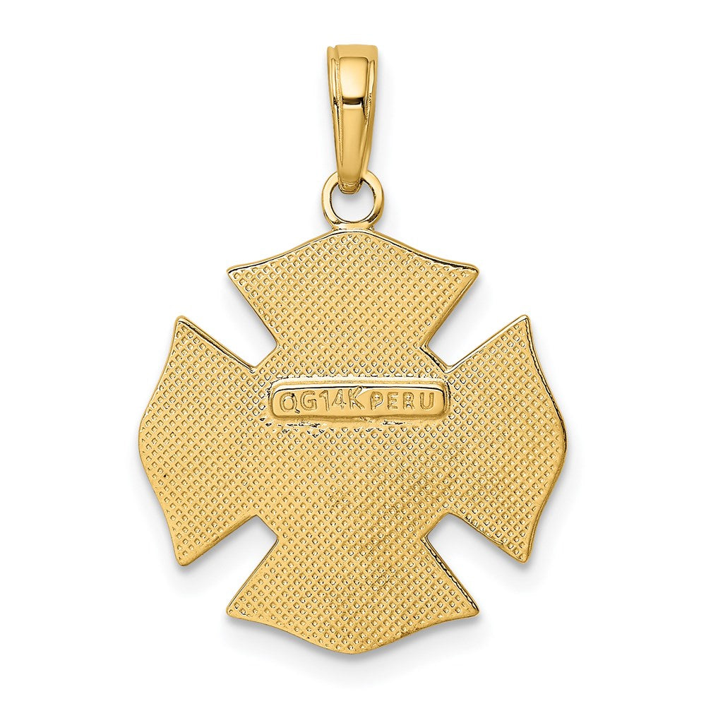 14K Gelbgold Feuerwehr-Abzeichen Anhänger