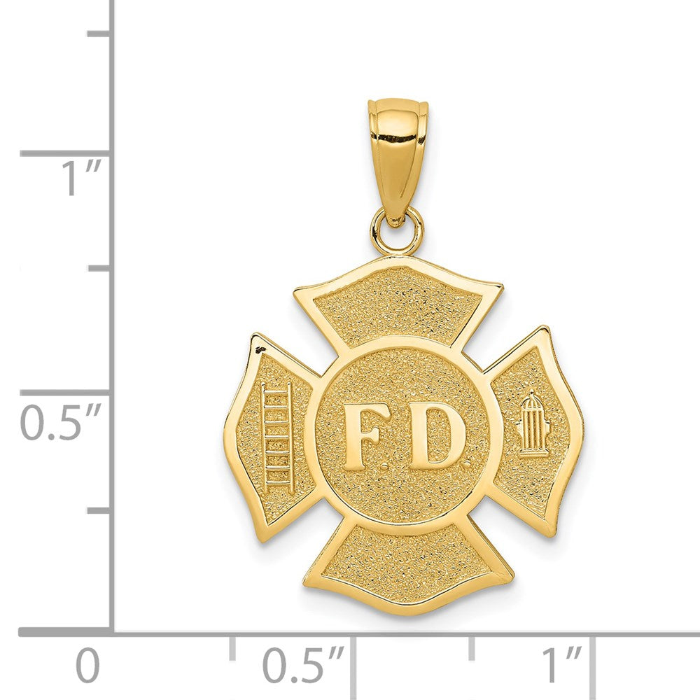 14K Gelbgold Feuerwehr-Abzeichen Anhänger