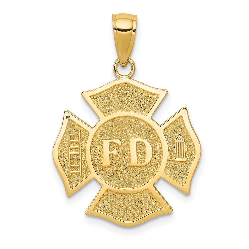 14K Gelbgold Feuerwehr-Abzeichen Anhänger