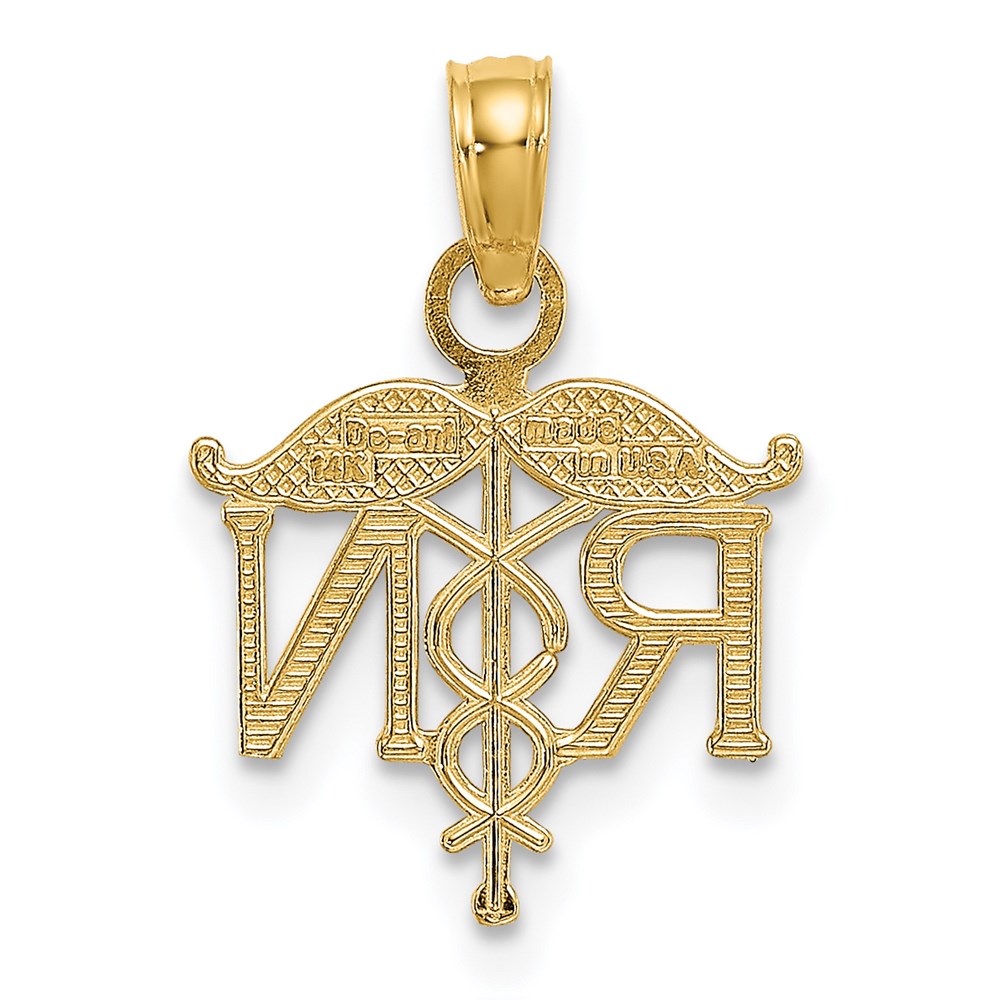 14K Gelbgold Rn Registered Krankenschwester Anhänger