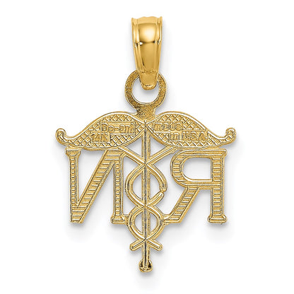 14K Gelbgold Rn Registered Krankenschwester Anhänger