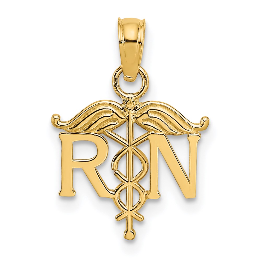 14K Gelbgold Rn Registered Krankenschwester Anhänger