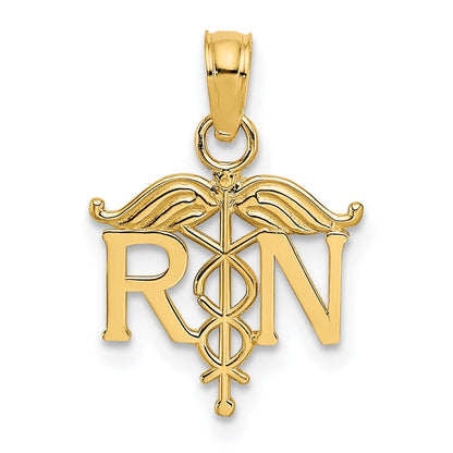 14K Gelbgold Rn Registered Krankenschwester Anhänger