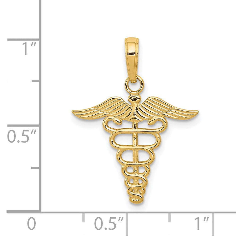 14K Gelbgold Caduceus Charm