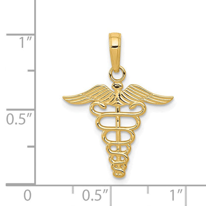 14K Gelbgold Caduceus Charm