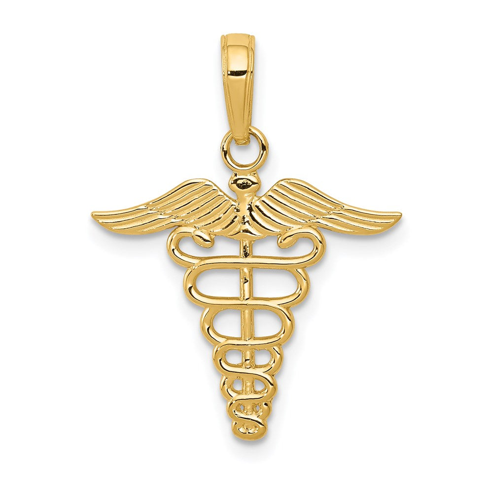14K Gelbgold Caduceus Charm