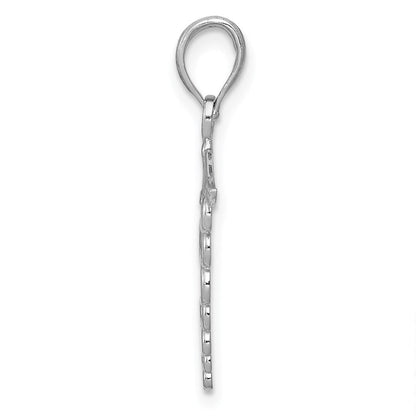 14K Weißgold Caduceus Charm