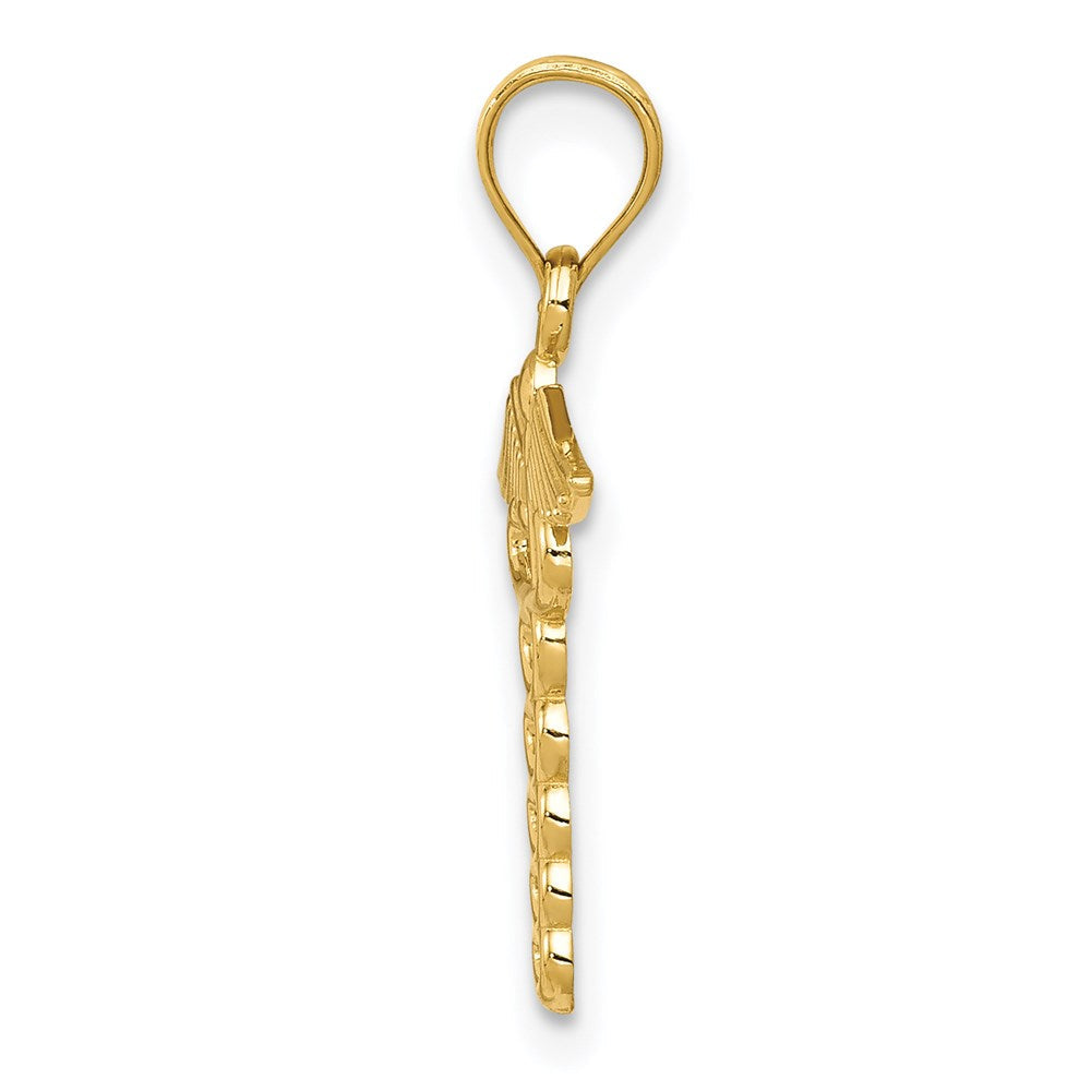 14K Gelbgold Caduceus Medizinisch Anhänger