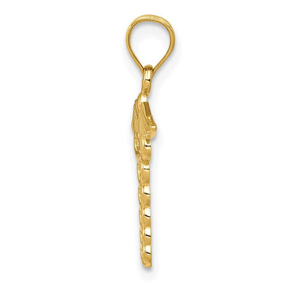 14K Gelbgold Caduceus Medizinisch Anhänger