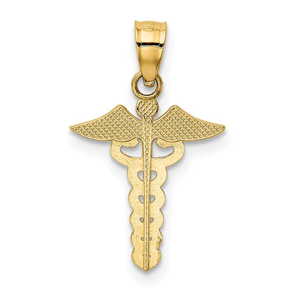 14K Gelbgold Caduceus Medizinisch Anhänger