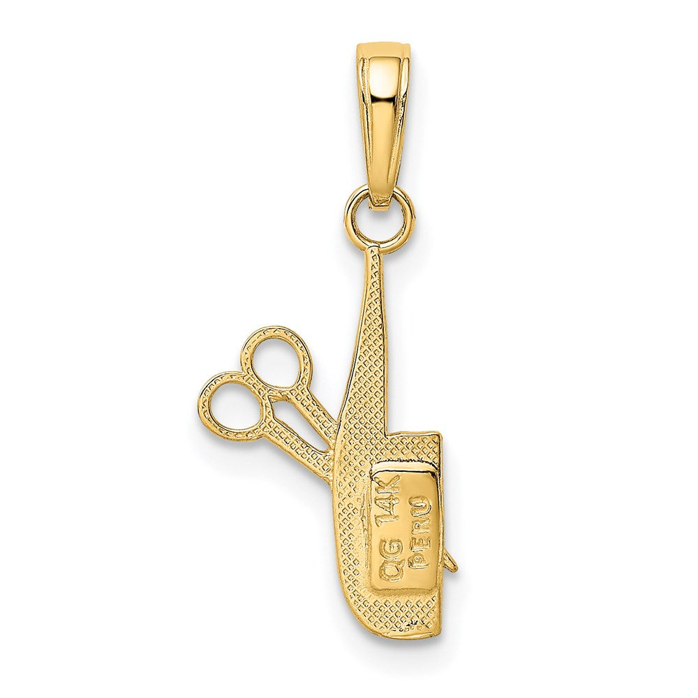 14K Gelbgold Comb und Scissors Charm