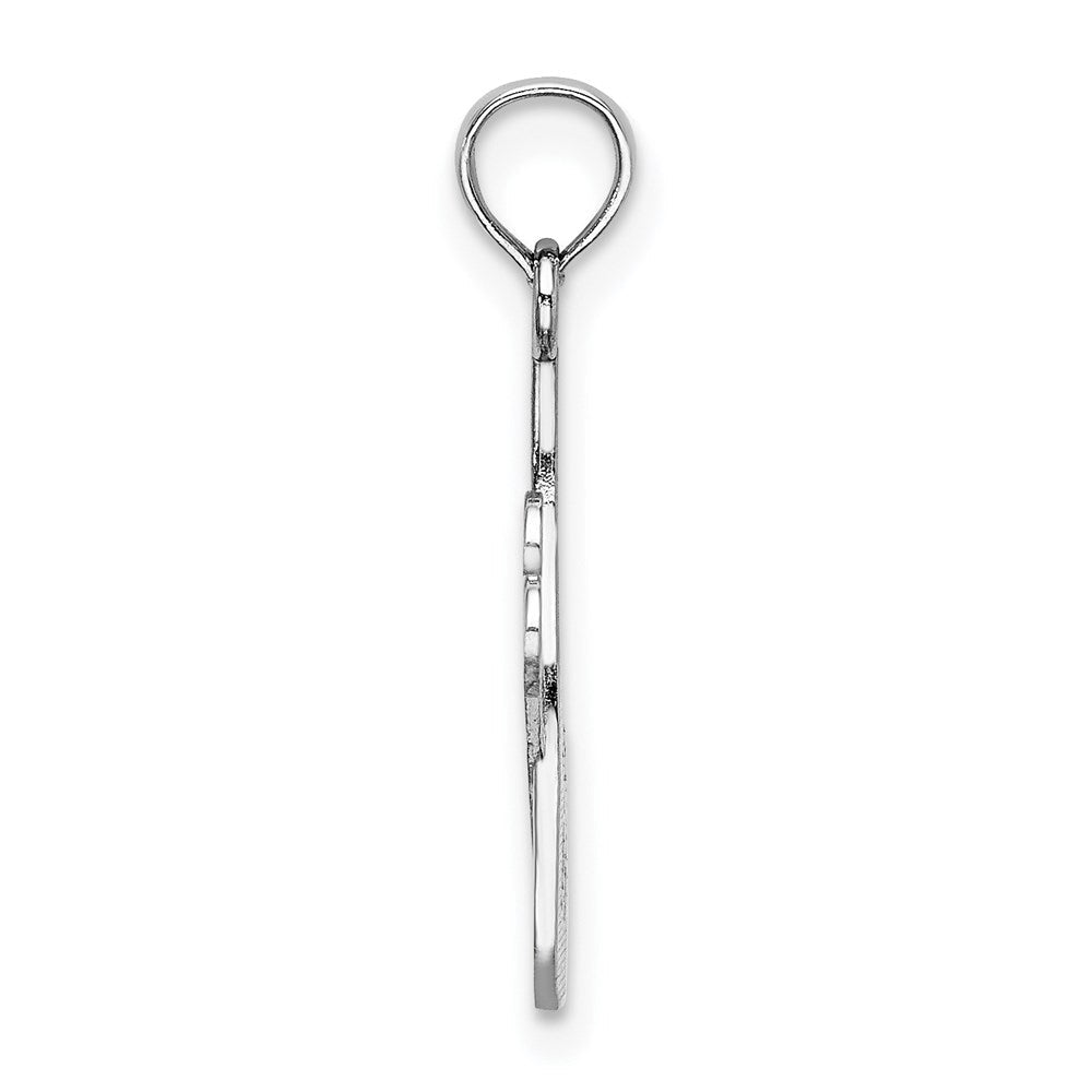 14K Weißgold Comb und Scissors Charm
