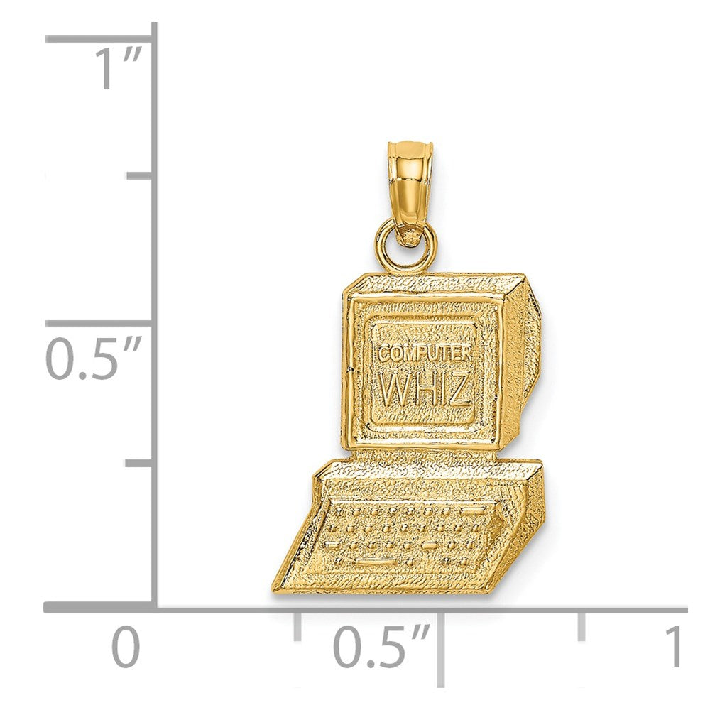 14K Gelbgold Charm "Computergenie