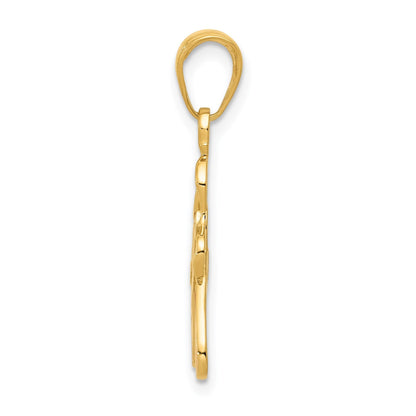 14K Gelbgold Emailliert Ballett Slippers Charm