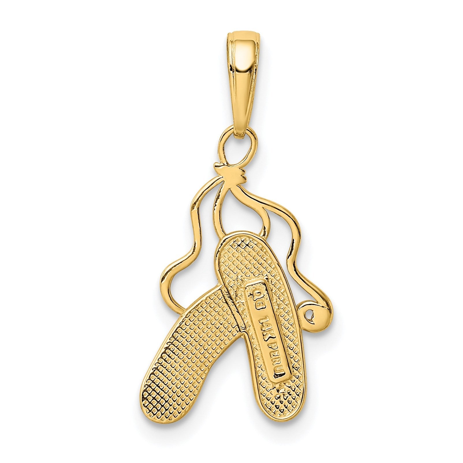 14K Gelbgold Emailliert Ballett Slippers Charm
