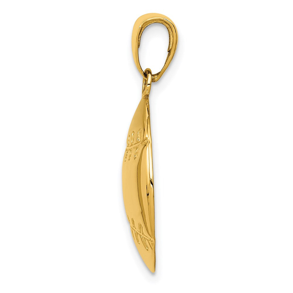 14K Gelbgold Polierter Baseball-Charm