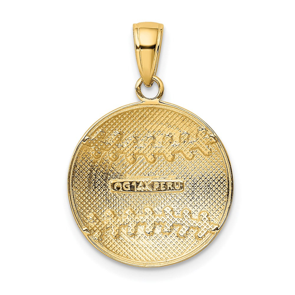 14K Gelbgold Polierter Baseball-Charm