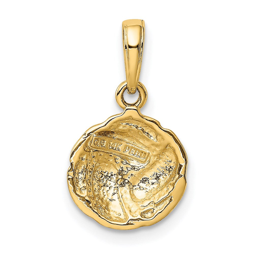 14K Gelbgold Massiv Poliert Offen Rückseite Volleyball Charm