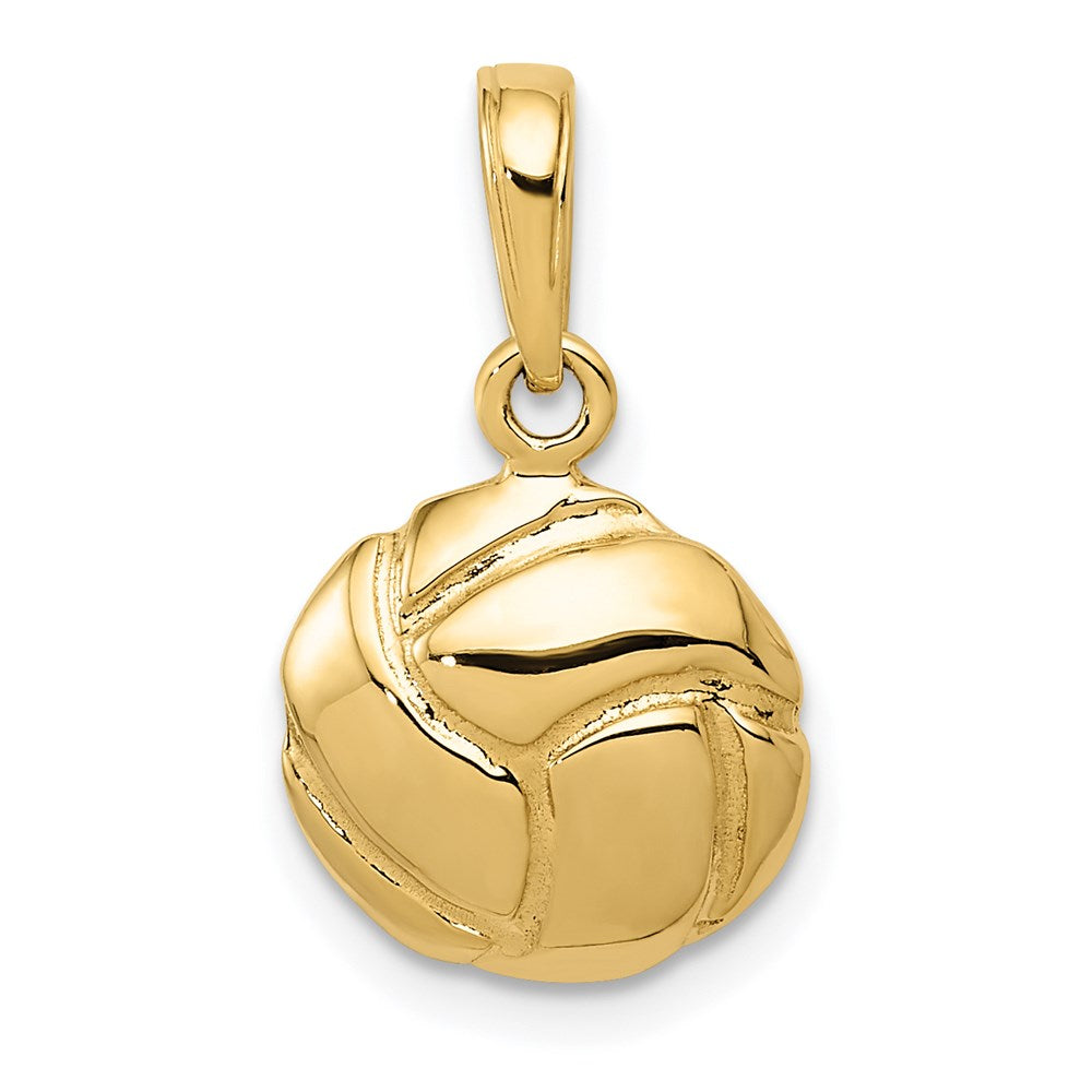 14K Gelbgold Massiv Poliert Offen Rückseite Volleyball Charm