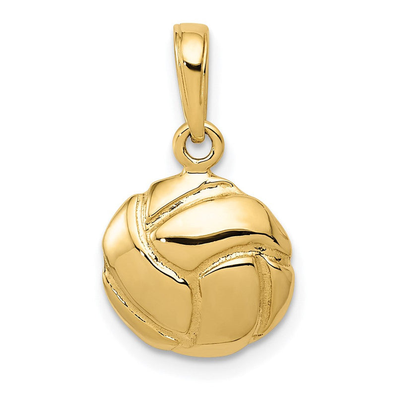 14K Gelbgold Massiv Poliert Offen Rückseite Volleyball Charm