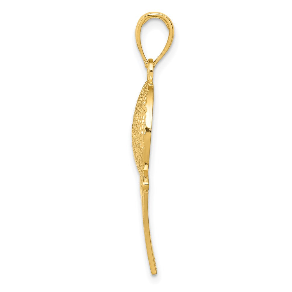 14K Gelbgold Charm „Basketball und Netz", diamantiert