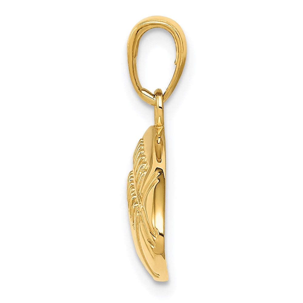 14K Gelbgold Polierter Mittlerer Football-Charm