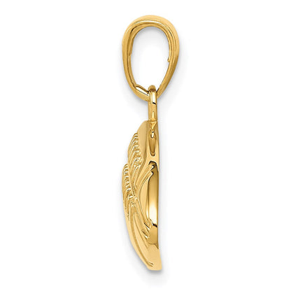 14K Gelbgold Polierter Mittlerer Football-Charm