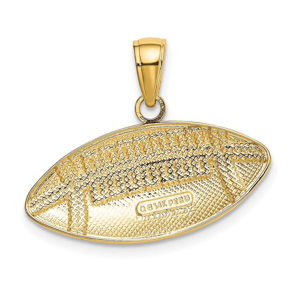 14K Gelbgold Polierter Mittlerer Football-Charm